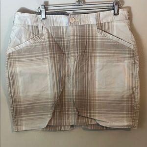 Horny Toad Women’s Sidekick Skirt Tan & Beige Plaid Size 8